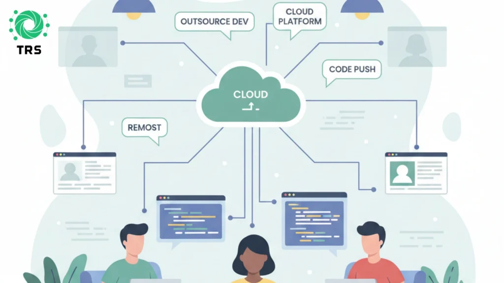Startup team outsourcing development remotely (1)